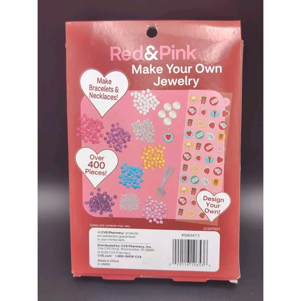Red & Pink make your own jewelry - kids craft